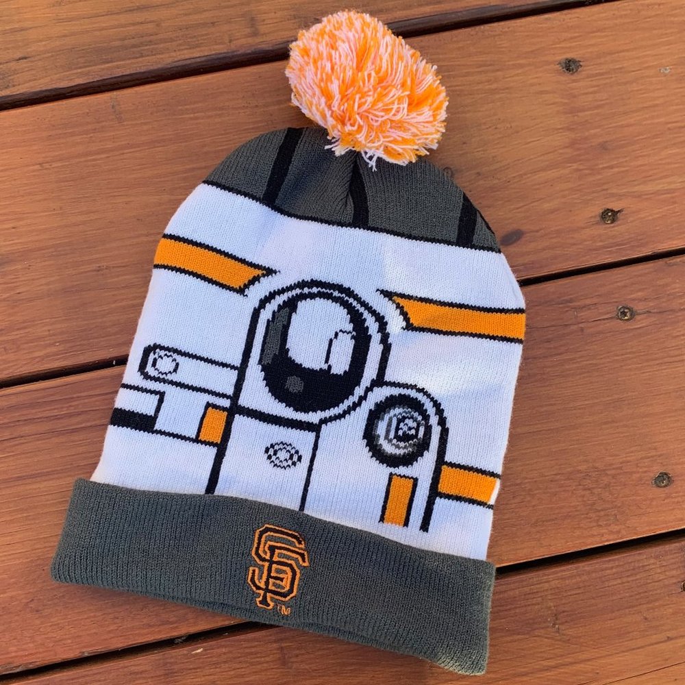⚾️🖤🧡Official Star Wars MLB San Francisco Giants Baseball BB-8 Beanie Hat Pom